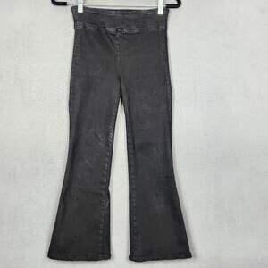 Frame Pants Womens Medium Black Jetset Crop Mini Boot Sheen Noir Stretch Flare